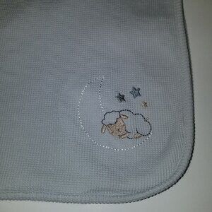 Parent's Choice Sheep Lamb Waffle Knit Cotton Thermal Baby Blanket Moon Stars
